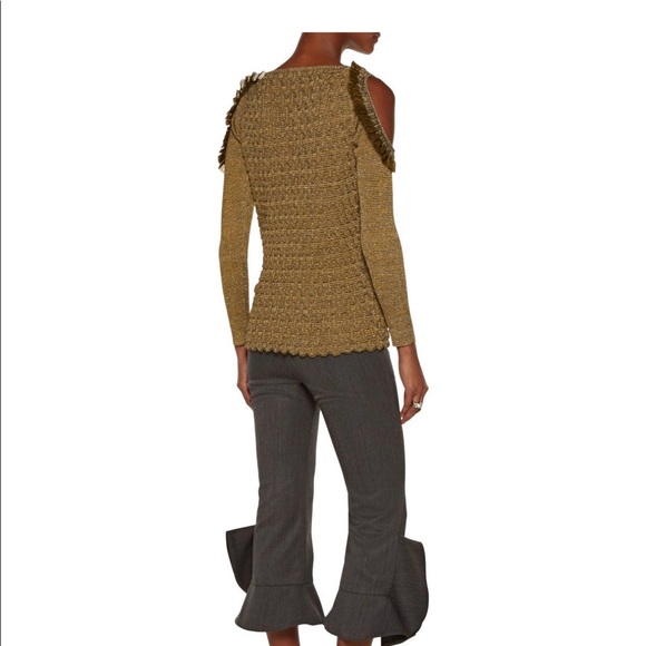 Kenzo Cold Shoulder Metallic Boucle Sweater - Picture 4 of 8